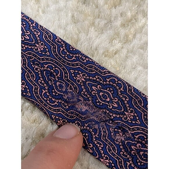 Stefano Ricci Silk Neck Tie Navy Blue & Pink Floral-Type Pattern - Picture 3 of 9